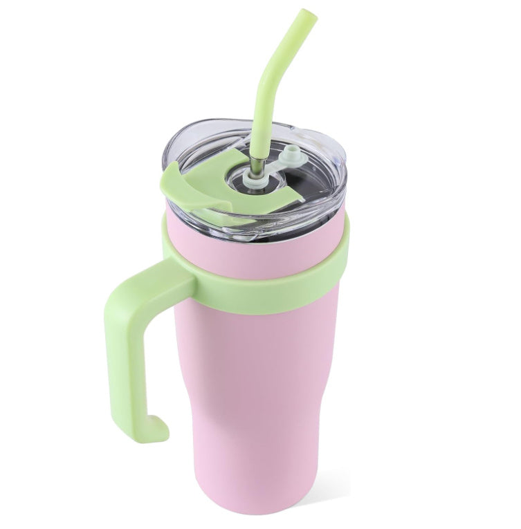 Ochapa 40 Oz Tumbler With Handle Straw Lid Insulated Vacuum Stainless Steel Travel Tapered Mug