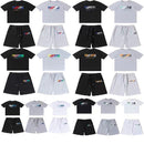 Trapstar Rainbow white and blue towel embroidered casual short sleeve shorts