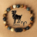 Fashionable natural stone beaded bracelets of the 12 zodiac signs, tiger's eye stone crystal bracelets and banges