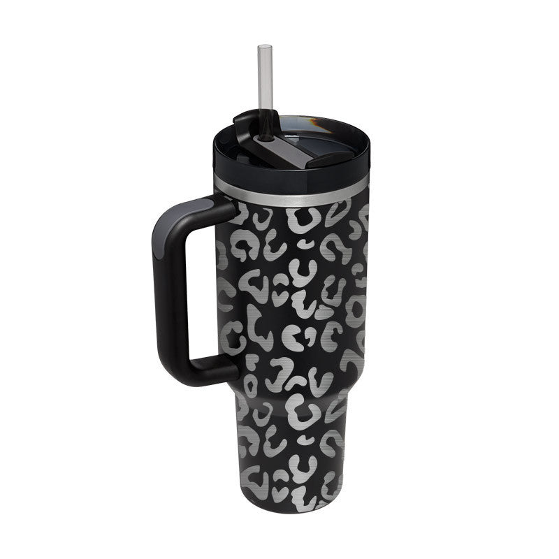 40 Oz Tumbler With Handle Straw Insulated, Stainless Steel Spill Proof Vacuum Coffee Cup Tumbler