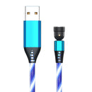 540 Rotate Luminous Magnetic 3A Fast Charging Mobile Phone Cable For LED Micro USB Type C