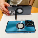 Electroplated Phone Luxury Case CD Pattern Magsafe Bracket Case For 12 13 14 Pro Max Invisible Camera Stand Holder Lens Holder Magnetic Suction