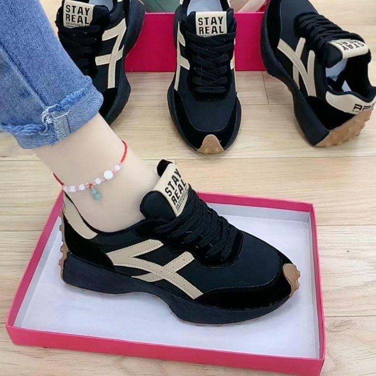 Women's spring ide thick casual leather student sneakers