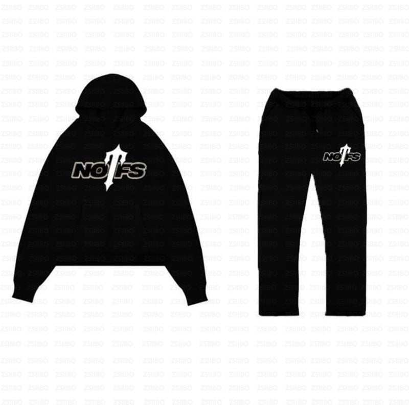 Streetwear NOFS print Sports American Retro Baggy Hoodie