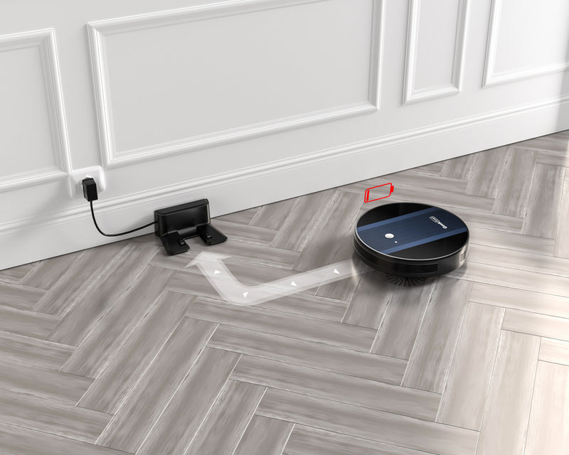 Geek Smart Robot Vacuum Cleaner G6 Plus, Ultra-Thin, 1800Pa Strong Suction, Automatic Self-Charging, Wi-Fi Connectivity, App Control, Custom Cleaning
