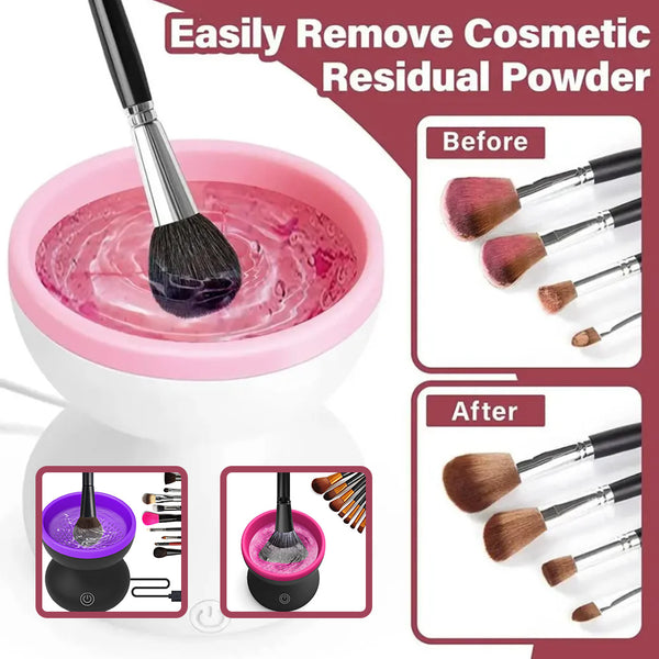 Portable Automatic USB Electric Makeup Brush Cosmetic Brush Cleaner Tools For All Size Brushes Set