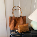 Women's suede single-shoulder high-end large-capacity tote bag