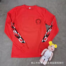 Hipster cartoon alphabet graffiti arm print long sleeve T-shirt