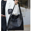 Women's Leather tote bag large-capacity bag, top layer cowhide large underarm bag
