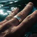eManco irregular concave and convex ring for men features a niche design with a simple hollowed-out with opening