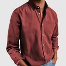Men's shirt with long sleeves and lapels