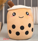Cute Fruit Drink Plush Stuffed Soft Strawberry Milk Tea Plush Boba Tea Cup Toy Bubble Tea Pillow Cushion