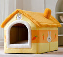 Foldable Dog Cat Pet Bed House Villa Sleep Kennel Removable Nest Warm Encloser