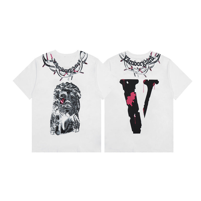 32 Double Yarn - 260g Precision Spun Cotton large shoulder Fashion brand short sleeve 5