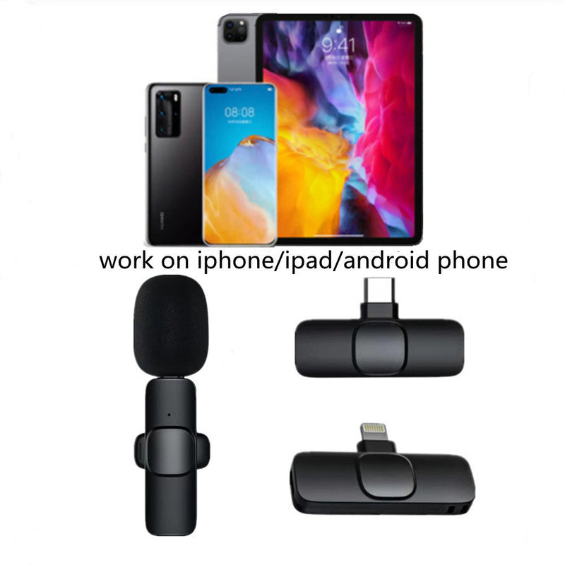 Wireless Lavalier Microphone Portable Audio Video Recording Mini Mic For I Phone Android