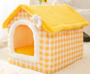 Foldable Dog Cat Pet Bed House Villa Sleep Kennel Removable Nest Warm Encloser