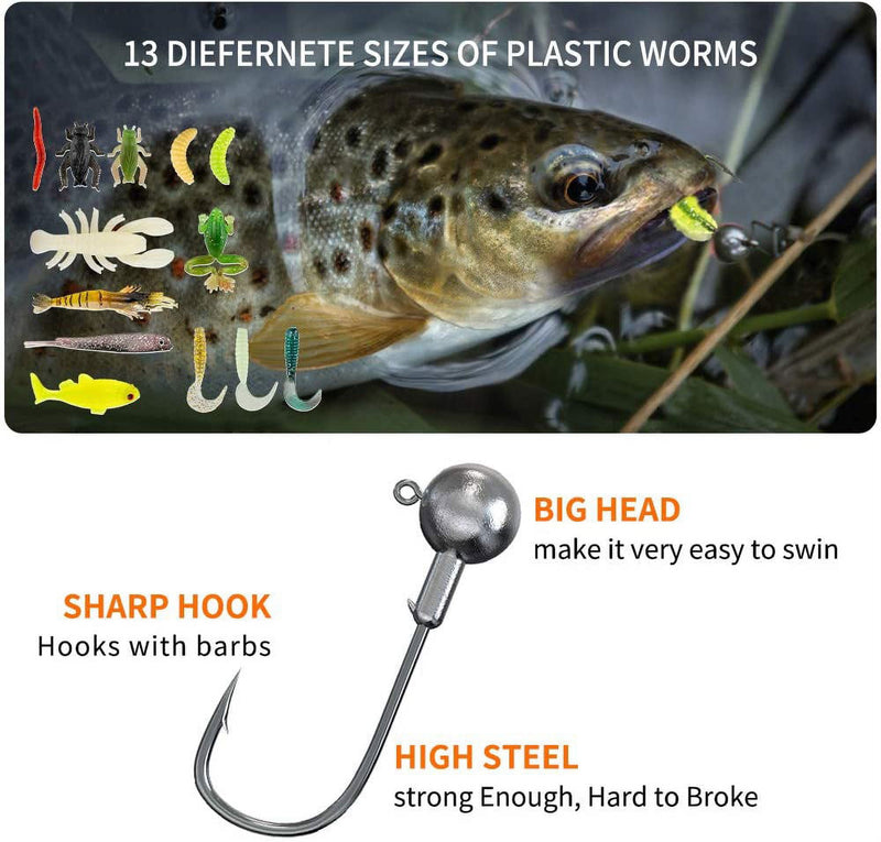 GOANDO Fishing Lures Kit for Freshwater Bait Tackle Kit for Bass Trout