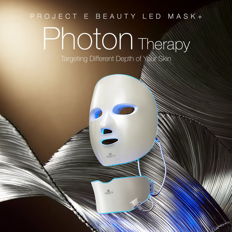 Project E Beauty Wireless 7 Color LED Mask Neck Photon Light Skin Reju