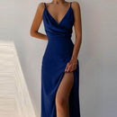 V-neck Slit Sling Dress Summer Fashion Sexy Slim Suspender Dresses For Women