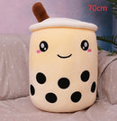 Cute Fruit Drink Plush Stuffed Soft Strawberry Milk Tea Plush Boba Tea Cup Toy Bubble Tea Pillow Cushion