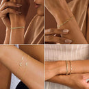 New fashionable and versatile 26-letter bracelet plated with 14K gold, light luxury, stackable bracelet jewelry for women