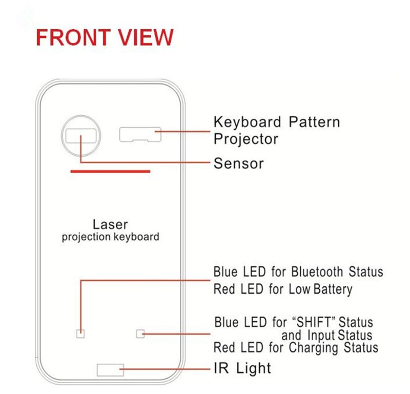 Virtual Laser Bluetooth Wireless Projector Keyboard With Mouse Function