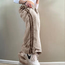 Summer European and American Spice Girls street side stitching matching color low waist straight tube casual woven pants