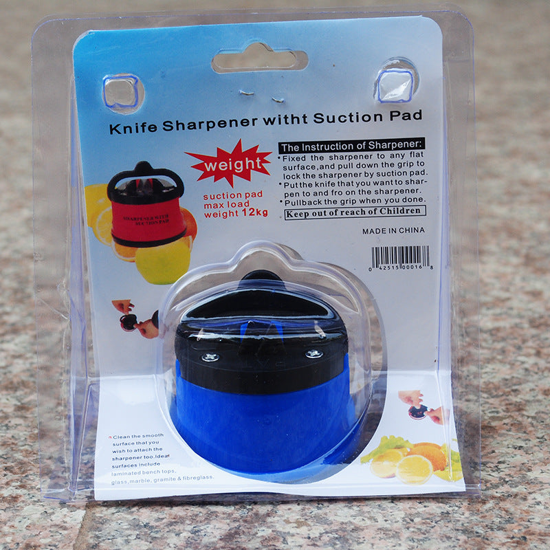 Fine Iron Knife Sharpener with Fixed Sucker Stone