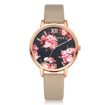 High Quality Quartz Fashion Leather Strap Rose Gold Women Wrist Watch Casual Love Heart