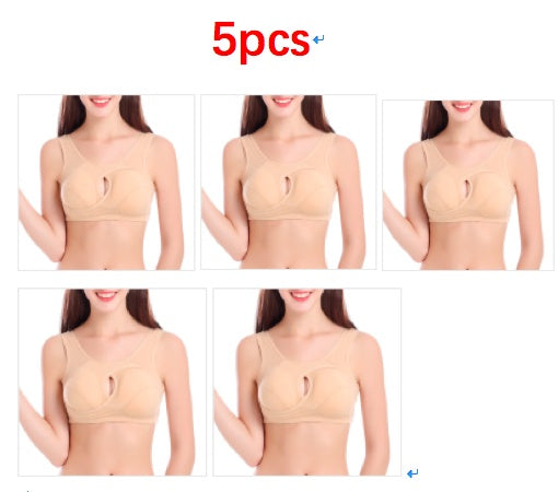 Plus Size Women Bra Ladies Cotton Quake-Proof Underwear Sleep Tops No Buckles No Wire Lingerie With Removable Padded