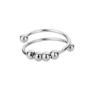 Hot-selling stainless steel 18K gold multi-layer opening adjustable and stress-relieving rotating bead anxiety ring