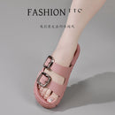 Summer thick-soled ss, women's outerwear, new -style fashionable buttoned flat sandals
