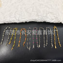 A simple antique golden cross-flower diamond-encrusted thin bracelet