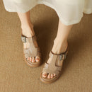 Open-toe sandals, women's shoes, high heels, thick heels, mid-heels, belt les