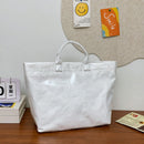 Paper letter tote bag, transparent large-capacity handbag, women's bag