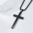 Gender-neutral style beveled cross pendant