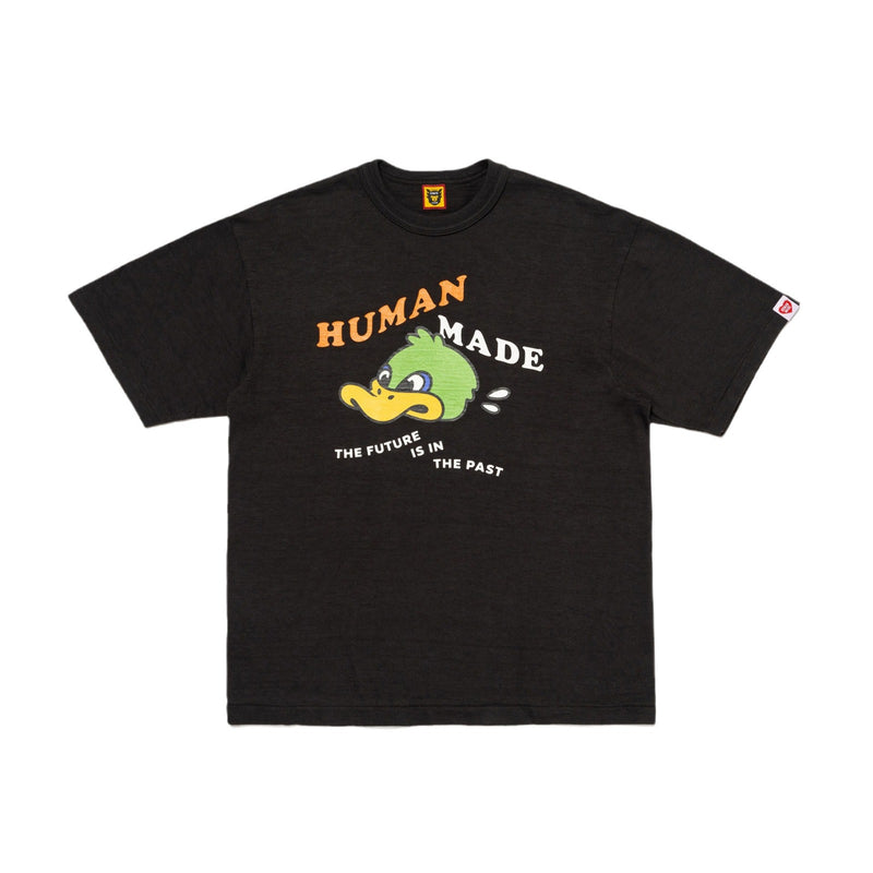Vintage English alphabet cartoon printed short-sleeved bamboo cotton casual loose round neck T-shirt for men and women