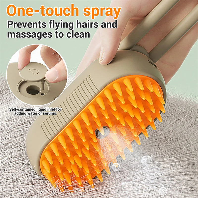 Cat Dog Steam Brush 3 In 1 Electric Spray Hair Brushes For Pet Grooming