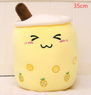 Cute Fruit Drink Plush Stuffed Soft Strawberry Milk Tea Plush Boba Tea Cup Toy Bubble Tea Pillow Cushion