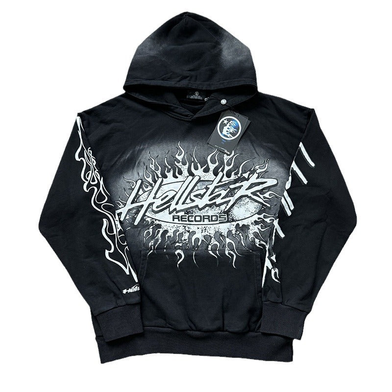 American Men's fashion hooded loose hoodie street casual coat