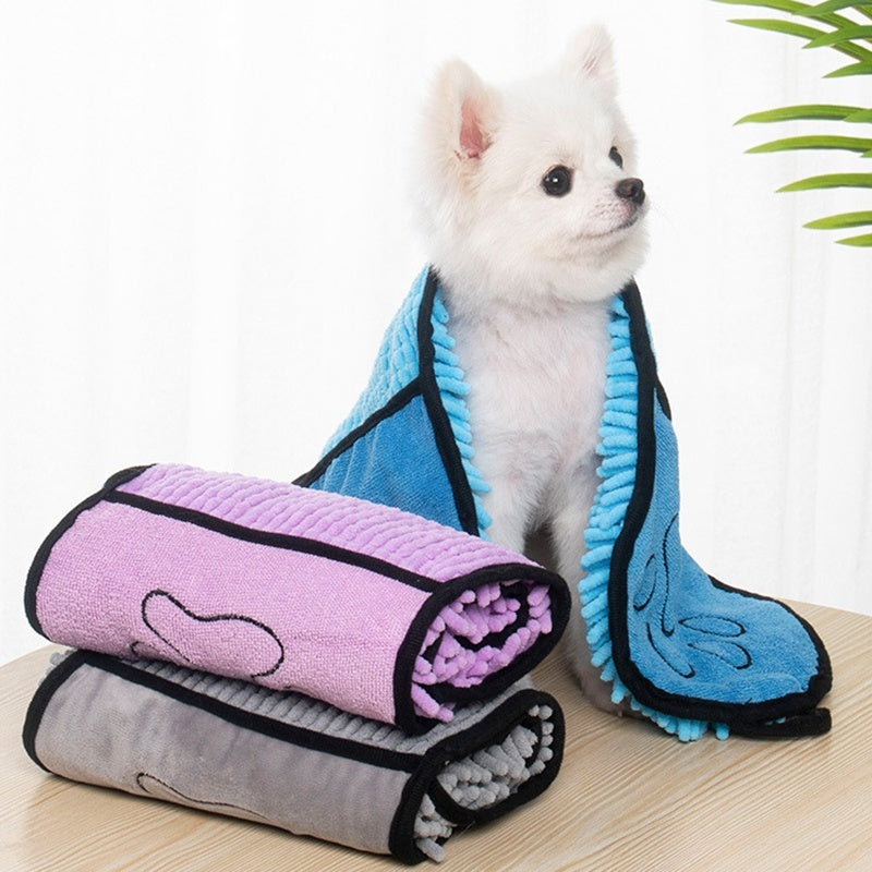 Dogs Cats Towels Super Absorbent Microfiber Bathrobe Bath Quick-Drying