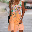 Women's Sleeveless Floral Print Boho Sundress Casual Loose Fit Summer Tank Dress
