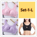 Plus Size Women Bra Ladies Cotton Quake-Proof Underwear Sleep Tops No Buckles No Wire Lingerie With Removable Padded