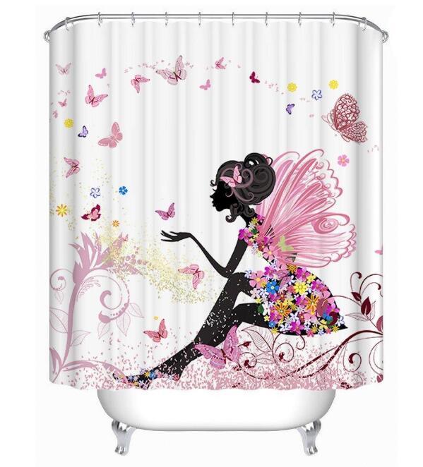 Art Design Graffiti Art Hip Hop African Girl with Black Hair Big Earring with Modern Building Shower Curtain