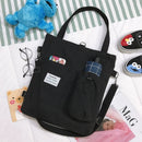 Harajuku Canvas Handbag With Pockets Preppy Backpack Shoulder Bag For Women