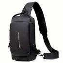 Men S Waterproof Motorcycle Chest Bag - Anti-Theft Shoulder Bag