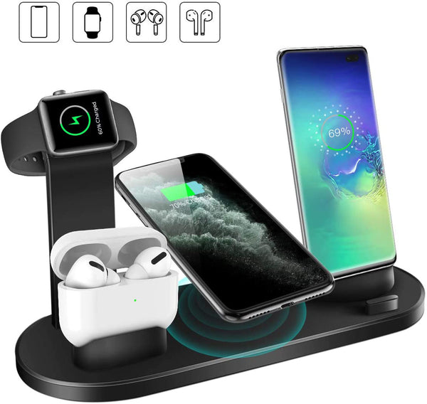 Wireless Charger 4 In 1 Charging Station For Apple Watch Series 8 7 I-Phone 15 14 13 12 Pro Airpods Pro 3 2 Charging Dock
