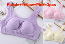 Plus Size Women Bra Ladies Cotton Quake-Proof Underwear Sleep Tops No Buckles No Wire Lingerie With Removable Padded