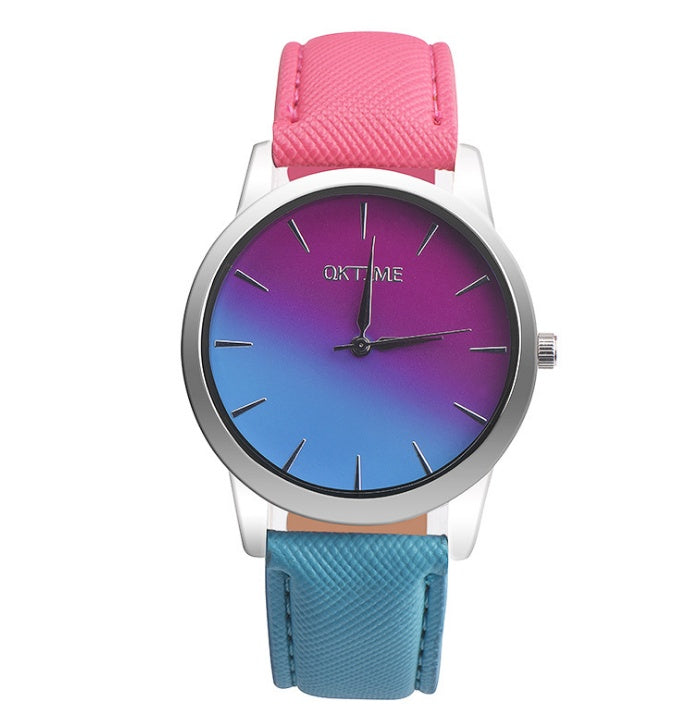 Fashion Casual Retro Rainbow Design Women Analog Quartz Wrist watches