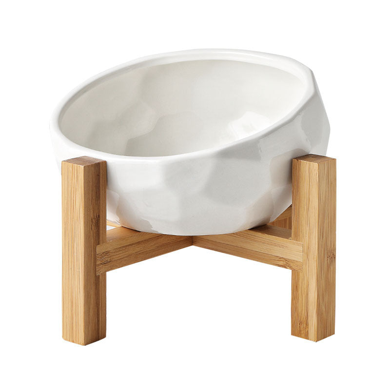Pet oblique mouth cat dog food bowl method bucket